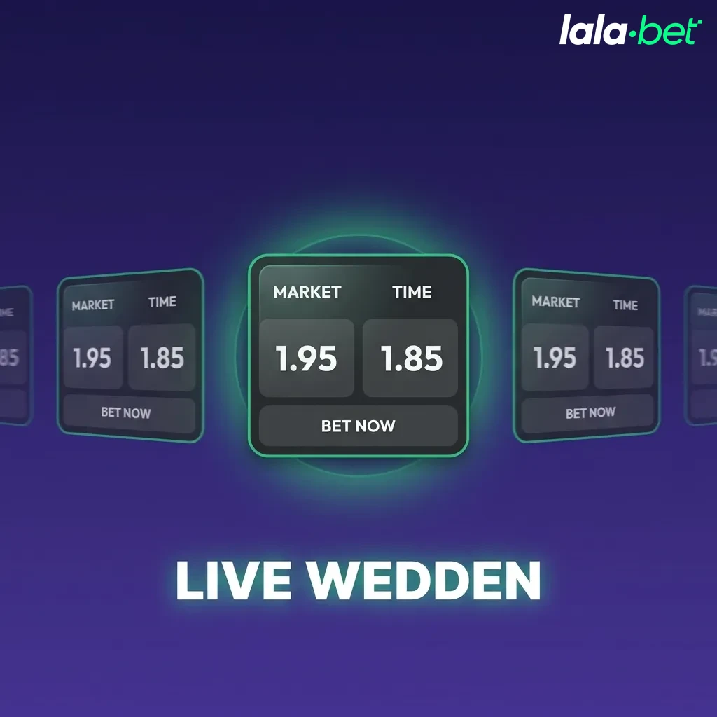 Een interface voor live wedden met realtime kansen, lopende sportwedstrijden en dynamische statistieken voor actieve weddenschappen.