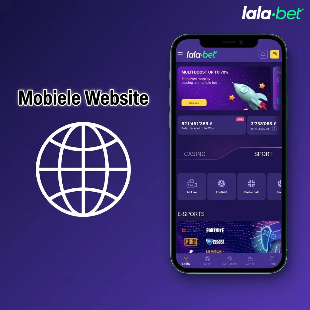 Mobiele website interface die automatisch aanpast aan verschillende schermformaten voor direct spelen in browser.